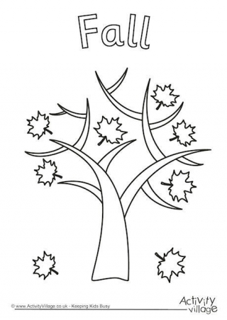 Fall Tree Colouring Page