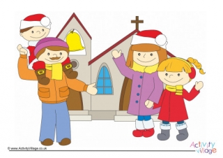 Family Going to Church Poster
