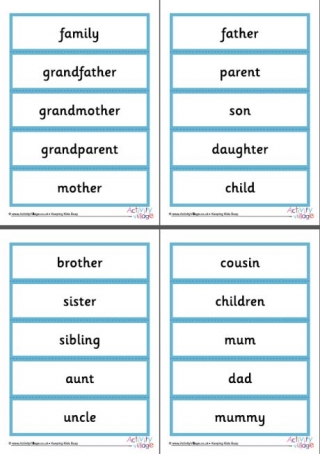 Family Word Cards Large