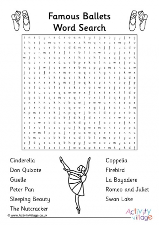 Famous Ballets Word Search