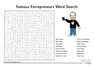 Famous Entrepreneurs Word Search