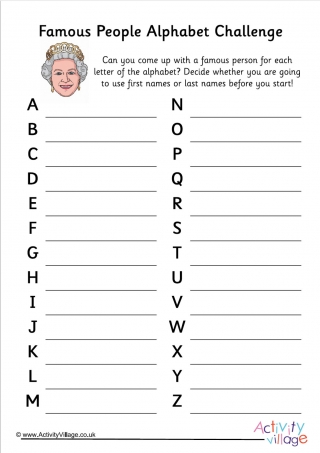 Famous People Alphabet Challenge