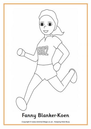 Fanny Blankers-Koen Colouring Page