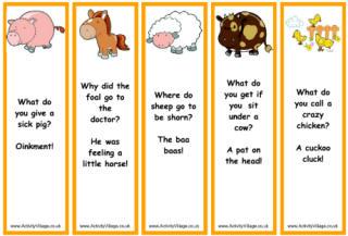Printable Farm Animal Bookmarks for Kids