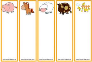 Farm Animal Bookmarks - Blank