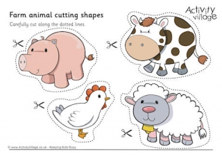 Farm Animal Cutting Shapes