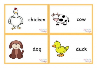 Farm Animal Flashcards - Small