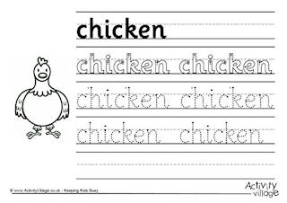 Farm Animal Handwriting Worksheets