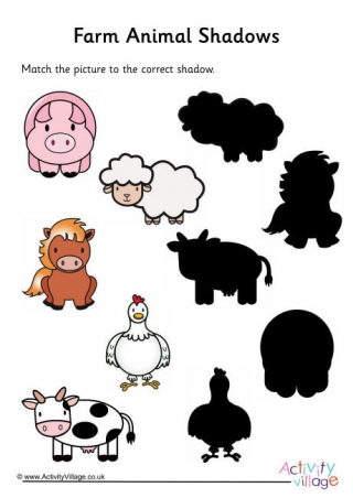 Farm animal shadow puzzle