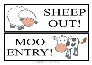 Farm Animals Door Signs 2