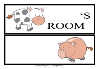 Farm Animals Door Signs