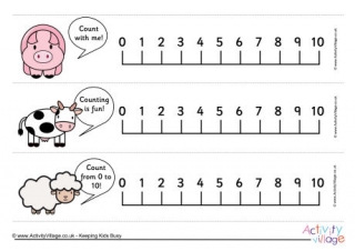 Farm Animals Number Line 0-10