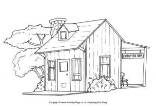 Farm house colouring page