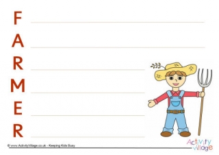 Farmer Acrostic Poem Printable 2