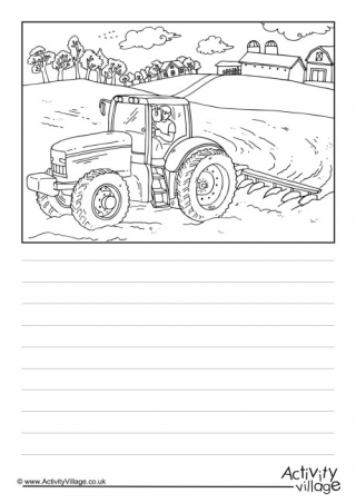 Farmer and Tractor Story Paper