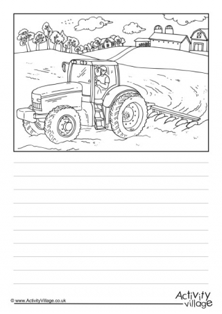 Farmer and Tractor Story Paper