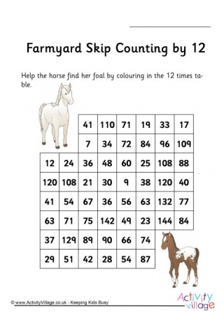 Farmyard Stepping Stones Skip Counting By 12