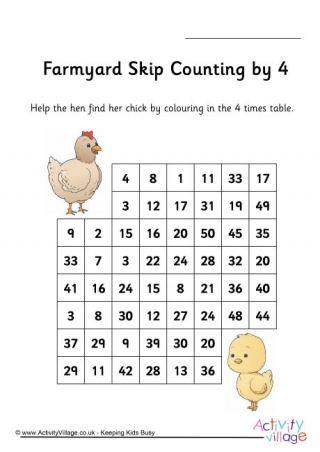 Farmyard Stepping Stones Skip Counting By 4