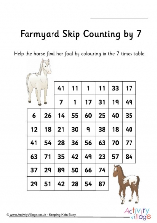 Farmyard Stepping Stones Skip Counting By 7