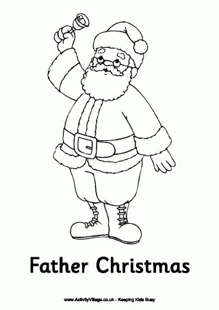 Father Christmas Colouring Page