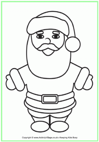 Father Christmas Colouring Page 2