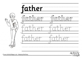 Father Handwriting Worksheet