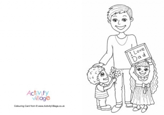 Father's Day Colouring Card