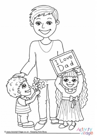 Father's Day Colouring Page