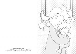 Father's Day Hug Colouring Card