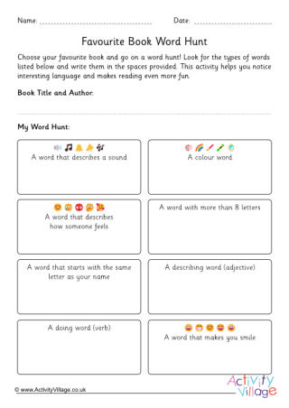 Favourite Book Word Hunt
