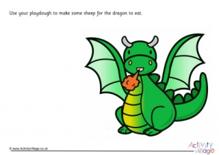 Feed the Dragon Playdough Mat