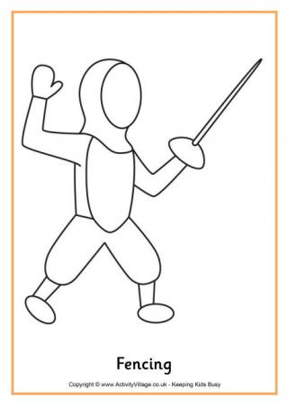 Fencing Colouring Page