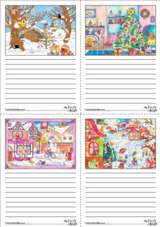 Festive Scene Story Paper