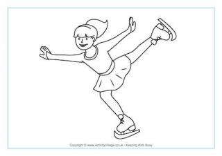 Figure Skating Colouring Page