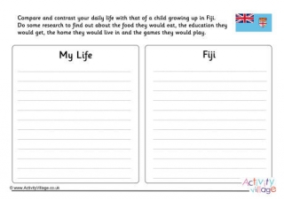 Fiji Compare And Contrast Worksheet