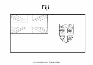 Fiji Flag Colouring Page