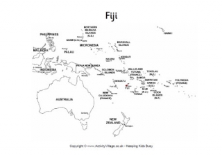 Fiji on a Map of Oceania