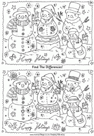 Find The Differences Puzzle - Snowmen