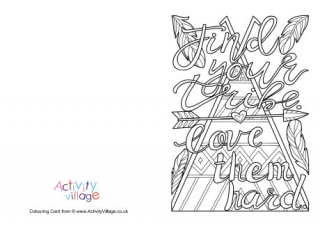 Find Your Tribe Colouring Card