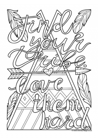 Find Your Tribe Colouring Page