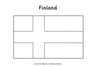 Finland Flag Colouring Page