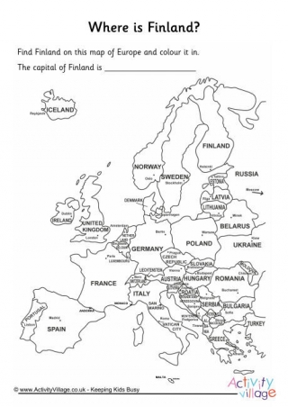 Finland Location Worksheet