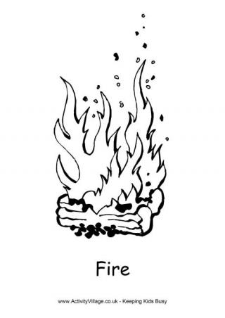 Fire Colouring Page