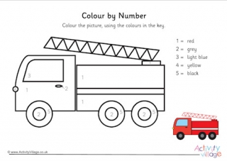 Fire Engine Colour By Number