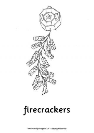 Firecrackers Colouring Page