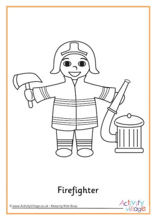 Firefighter Colouring Page