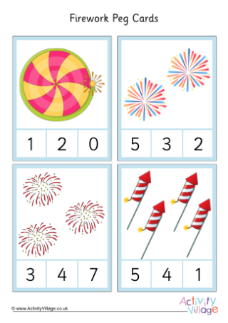 Firework Peg Cards