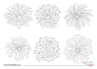 Fireworks Colouring Page 3