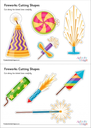 Fireworks cutting shapes