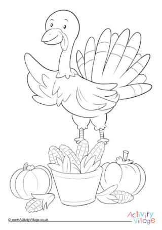 First Thanksgiving Food Colouring Page